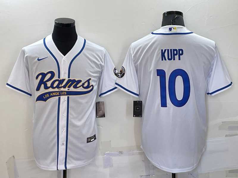 Men's Los Angeles Rams #10 Cooper Kupp White Stitched Cool Base Nike Baseball Jersey,We sell and wholesale Men's Los Angeles Rams #10 Cooper Kupp White Stitched Cool Base Nike Baseball Jersey on line form chian!